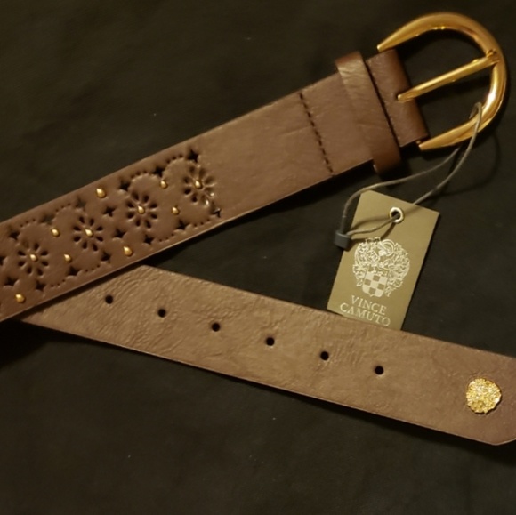 NEW Vince Camuto | Floral Perforated Studded Belt - Picture 5 of 8